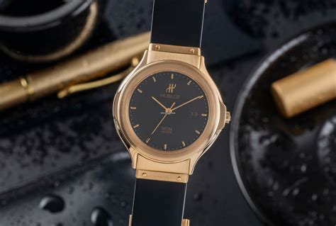 Hublot MDM 18k Gold (0,750) Black Dial Automatik Damenuhr 